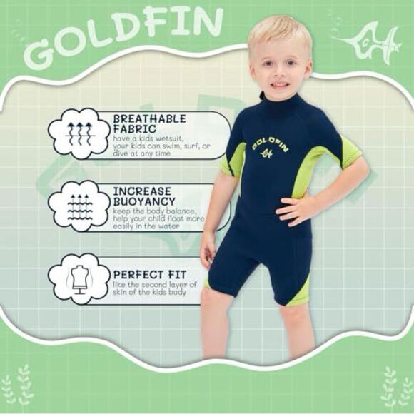 Goldfin Kids Wetsuit, 3mm Neoprene Back Zip NWOT Size 16 - Picture 3 of 6